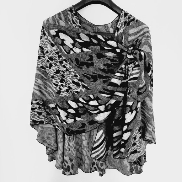 Rapti Fashion Reversible 100% Cashmere Buckle Shawl. Animal Print.Handmade. RF19 - Picture 1 of 9